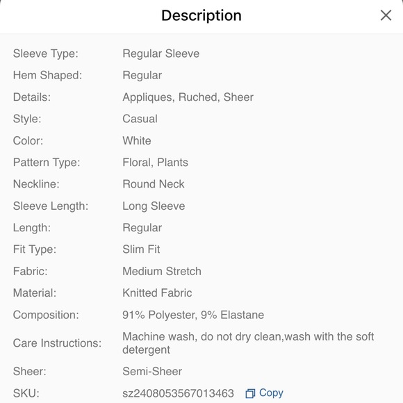 long sleeve floral printed top - Picture 4 of 4